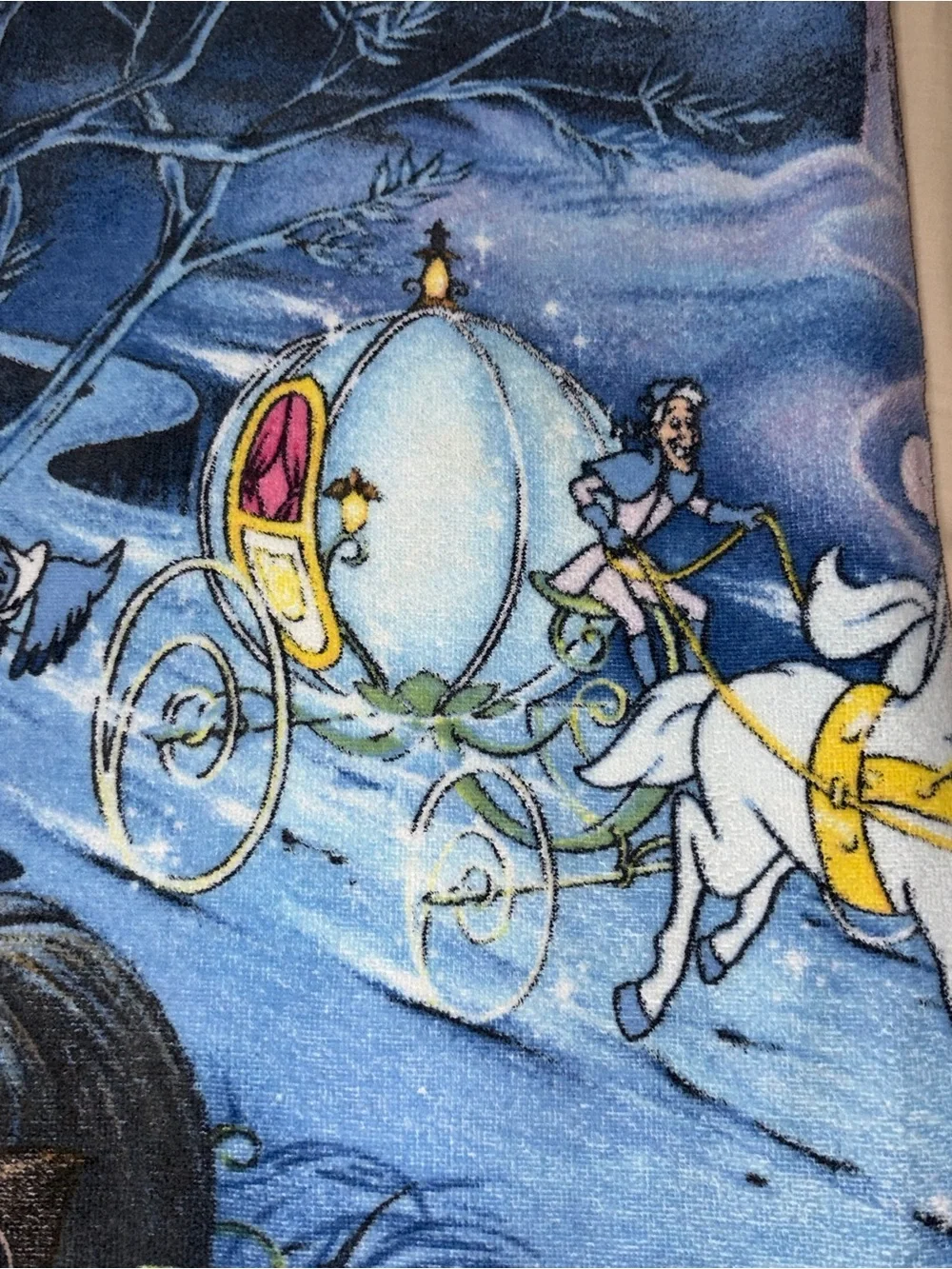 HTF Vintage disney Cinderella Castle Chariot And Horses Oversize 60” x 31”